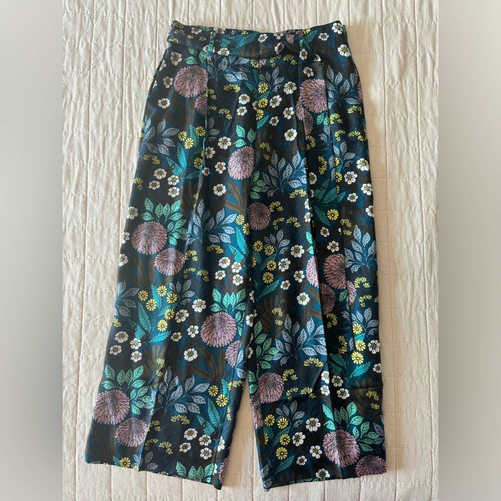 NWT Abigail Borg for J.Crew silk wide leg pants